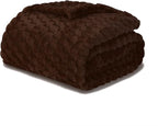Puncuntex Brown Throw Blanket 60"×80" inches Fuzzy 3D Jacquard Decorative by Puncuntex
