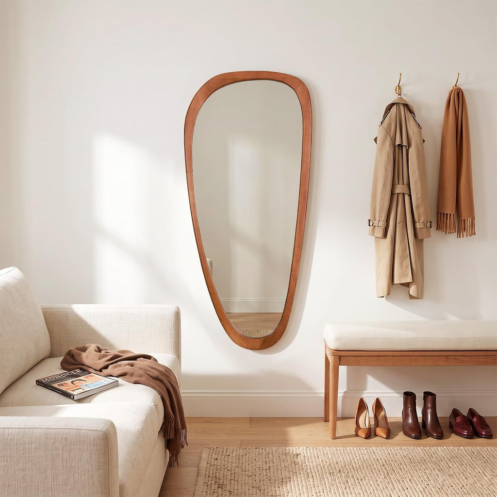WallBeyond Asymmetrical Mirror, Irregular Mirror Full Length, Boho Wall Mirrors Decorative for Bedroom Living Room Entryway Hall, Mid Century Modern Decor 48" H x 22" W