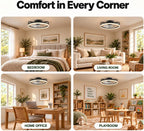 TCL 20 Inch Low Profile Ceiling Fan with Light, Black