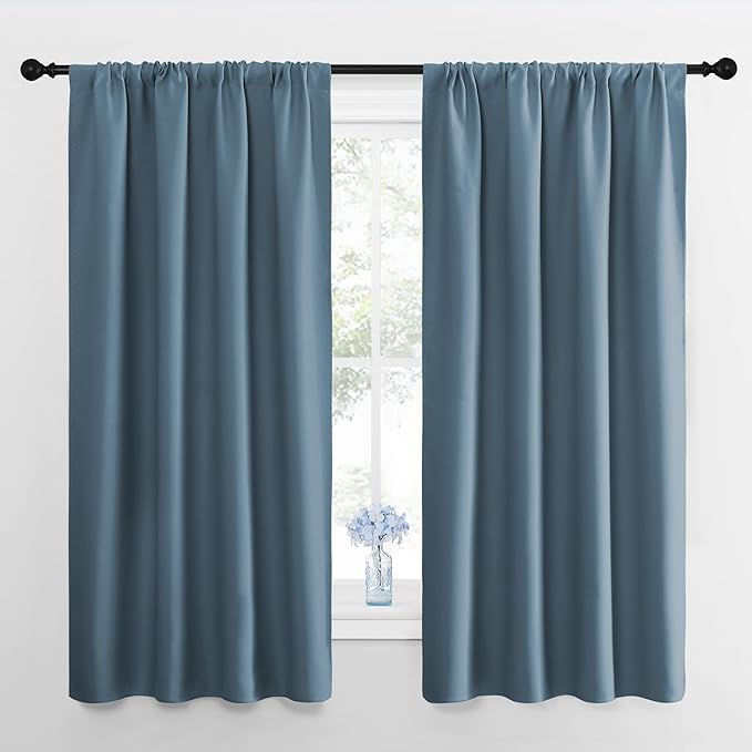 NICETOWN 2 Panels Blackout Curtains, Rod Pocket Thermal Insulated Curtains by NICETOWN
