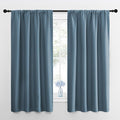NICETOWN Bedroom Curtains Blackout Draperies, Smoky Blue, 1 Pair, 34-inch W x by NICETOWN
