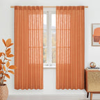 LAMIT Burnt Orange 78 inch Linen Curtains by LAMIT