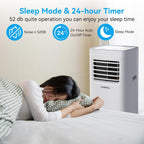 Coolblus 10000 BTU Portable Air Conditioners Cool Up to 450 Sq.Ft, 3-IN-1 Portable AC Unit with Remote Control/LED Display/Installation Kits & Screwdriver/24Hrs Timer for Home/Office, White-10000BTU
