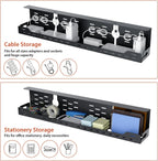 Univivi Under Desk Cable Management Tray, Cable Management, 32 inch, Black