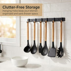 Silicone Utensils Set for Cooking - 12 Piece Set&BPA Free（Black）