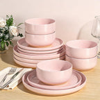 Umite Chef Ceramic Dinnerware Set for 4, 12-Piece Plates and Bowls Set