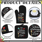 Fourluoo 10 Pcs Black Food Kitchen Decor and Accessories Set