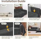 Sectional Couch Covers, 2 Pieces Washable L Shaped Couch Covers Sofa Blanket - Image 7