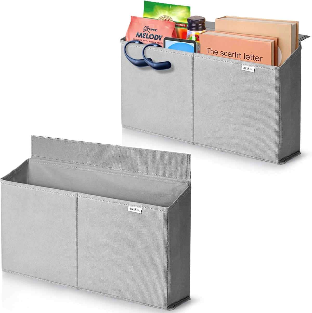 Desk Side Storage Organizer, Minimalist Side Storage Bag for Office Supplies, Gaming Headset, Office Side Storage Bag for Makeup Desk, Computer Workstation, Grey