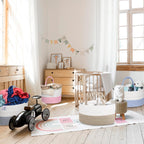 Baby Diaper Caddy Organizer, Cotton Nursery Baby Gift Basket with Handle Lid Baby Caddy Organizer, Portable Baby Basket Diapers & Wipes, Basket for Moms, Wheat Field - Large