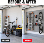 Slatwall Panels Garage Wall Organizer, 4 x 8 ft PVC Slat Wall Panels, Grey