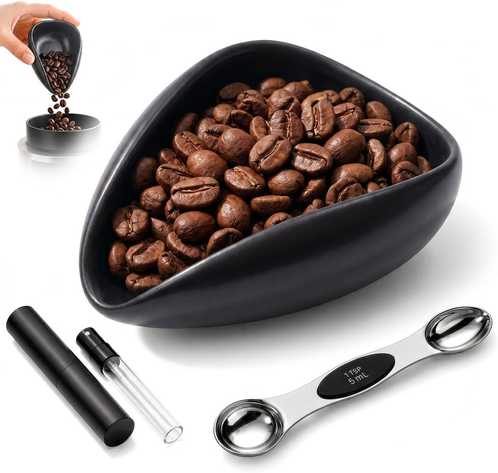 Ceramic Coffee Bean Dosing Cup Set + 10ml Sprayer + 5ml Measuring Spoon