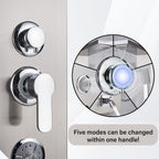 Shower Panel Massage Jets Rainfall Waterfall Shower Head, Shower Stainless Steel Wall Mount Massage Multi-Function Bathroom Shower Panel Tower System, Brushed Nickel……