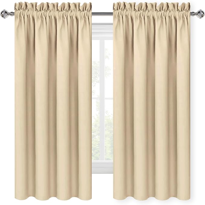 DWCN Beige Curtains for Bedroom Thermal Insulated Room Darkening Drapes for - Image 9