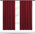 NICETOWN Christmas Burgundy Blackout Curtains and Drapes - Image 2