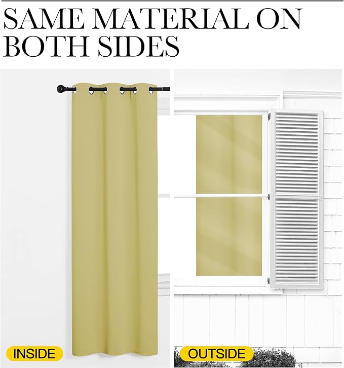 NICETOWN Paler Yellow Blackout Curtains 96" Long - Image 6