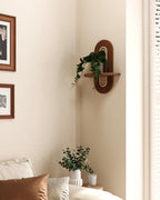 Bamworld Boho Wall Decor Plant Wall Shelf Plant Stand Bamboo-Look Weave