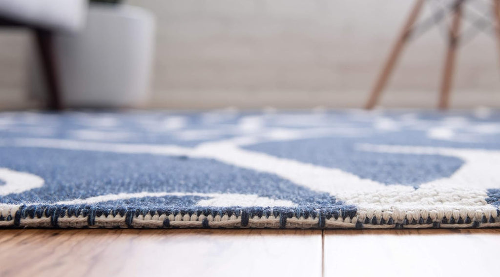 Unique Loom Decatur Collection Damask Botanical, Geometric, Modern Area Rug (2' 2 x 3' 0 Rectangular, Navy Blue/ Ivory)