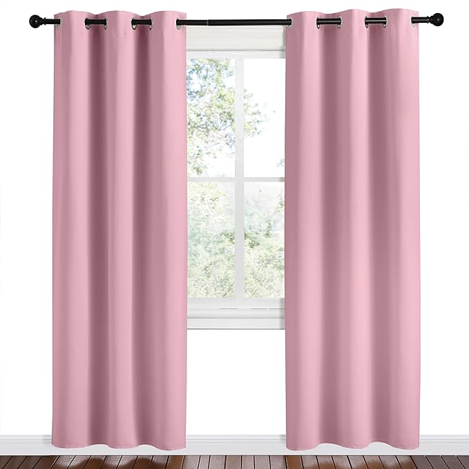 NICETOWN Crystal Pink Room Darkening Curtains - Image 2
