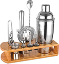 Cocktail Shaker Set Bartender Kit, 12-Pcs Bar Tool with Bamboo Stand
