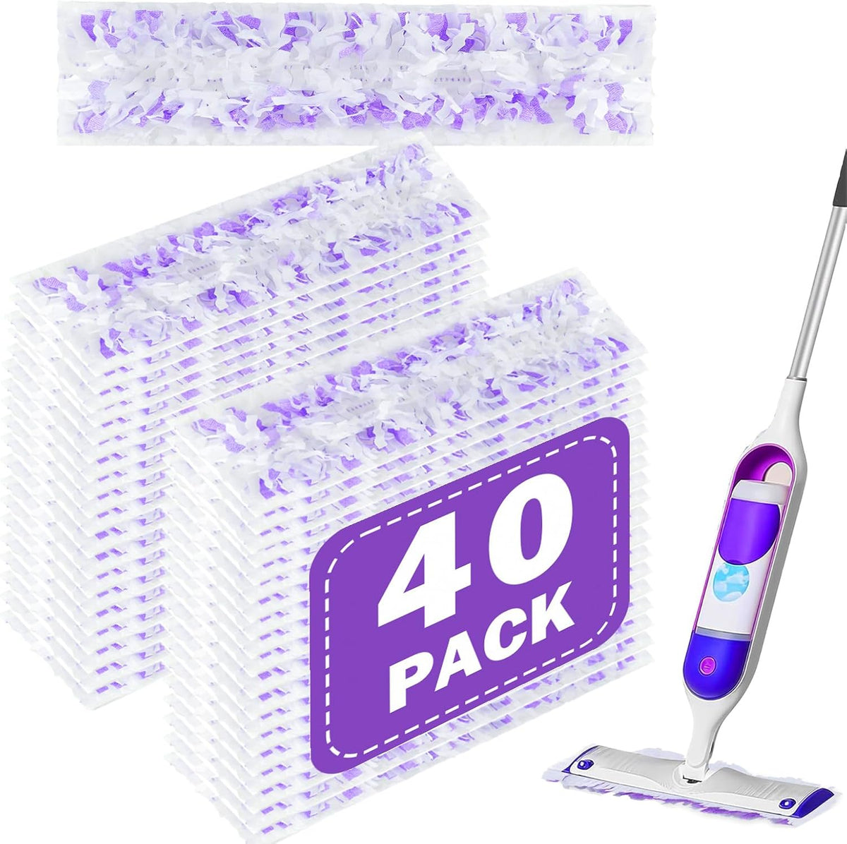 40 Count Thickened Disposable Power Mop Pads Refills for Swiffer PowerMop