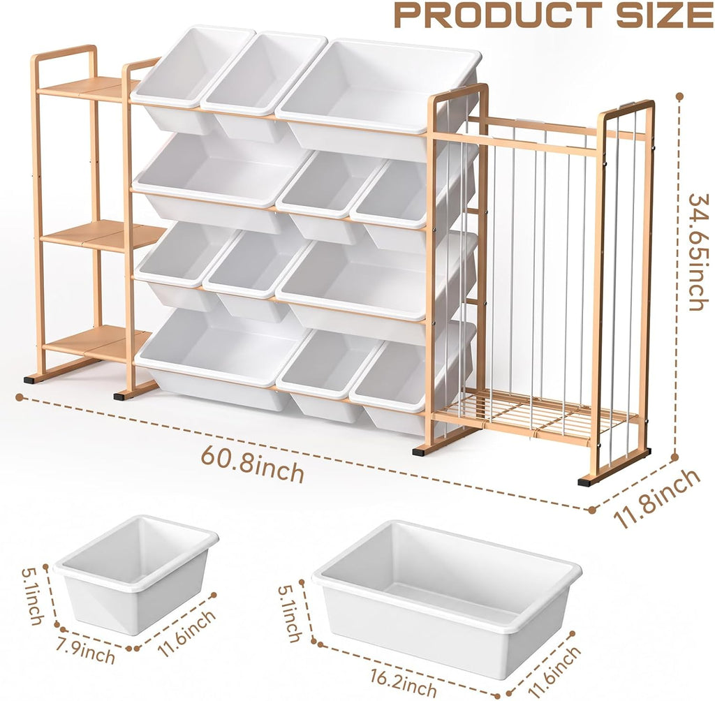 Toy Storage Organizer w Shelves, Bins, Stuffed Animal Storage & Organizer
