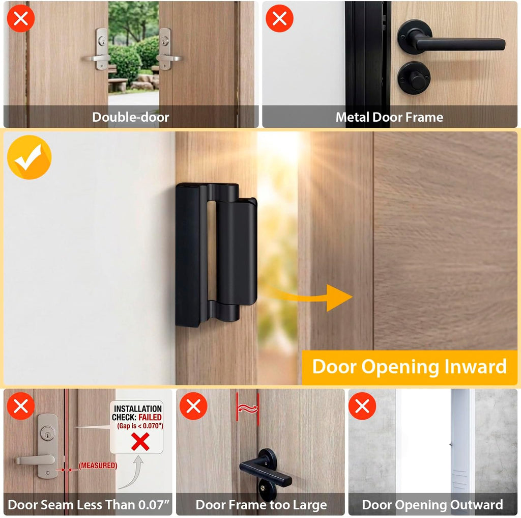 Door Reinforcement Lock Withstands 800lbs of Force Door Lock for Kid Safety
