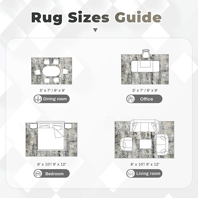 pmtsns Area Rugs 8x10 for Living Room: Washable Rug Modern Abstract Neutral - Image 8