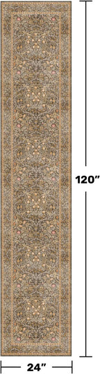 Hazo Haus Non Slip 2x10 Gold Brown Hallway Runner - 10ft Long Runner Rugs - Image 2
