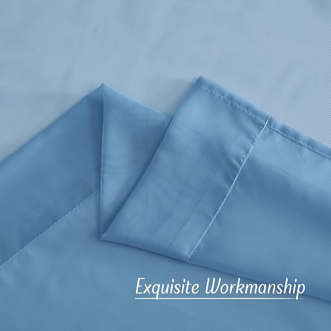 NICETOWN Stone Blue Sheer Curtains 90 Inches Long, Grommet Airy & Lightweight - Image 6