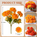 Artificial Fall Flowers Mums Plants for Outdoor, UV Resistant Faux Marigold