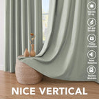 H.VERSAILTEX Primitive Linen Curtains 100% Blackout Curtain Drapes Burlap - Image 7