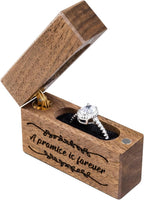 Wooden Engagement Ring Box Small Slim Proposal Wedding Ring Case