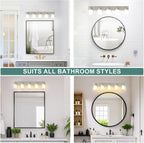 IZORRO Bathroom Vanity Light Fixture, 5-Light 36 Inch Brushed Nickel Bathroom Light Fixtures Over Mirror, with White Glass Shade, Modern Farmhouse Vanity Lights, Rustic Restroom Lighting Fixtures