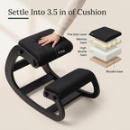 NYPOT Ergonomic Kneeling Chair with Adjustable Seats - Knee Chair for Posture Correction & Kneel Rocking Stool for Desk - Back Pain Relief for Home and Office, Supports 250 pounds - 5 Years Warranty
