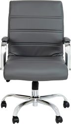 Flash Furniture Mid-Back LeatherSoft Executive Office Chair, Gray/Chrome