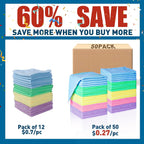 TEAWOO Microfiber Cleaning Cloths-50 Pack, Microfiber Towels Bulk