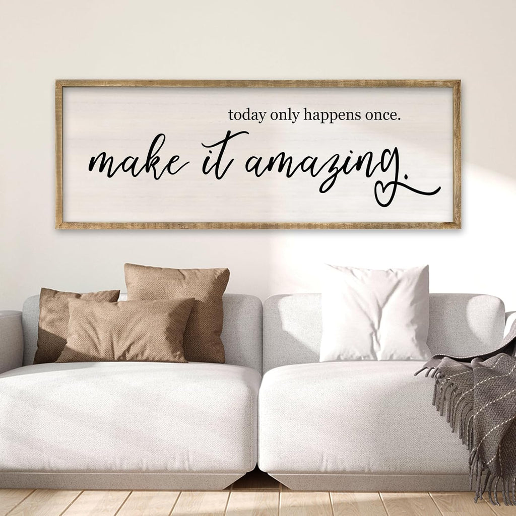 RLWangChao Today Only Happens Once Make It Amazing Wall Art 40"X15" Wood