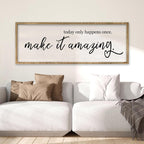 RLWangChao Today Only Happens Once Make It Amazing Wall Art 40"X15" Wood
