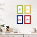 eletecpro 4x6 Colorful Picture Frames 4 Pack Matted to 3.5x5, Home Decor