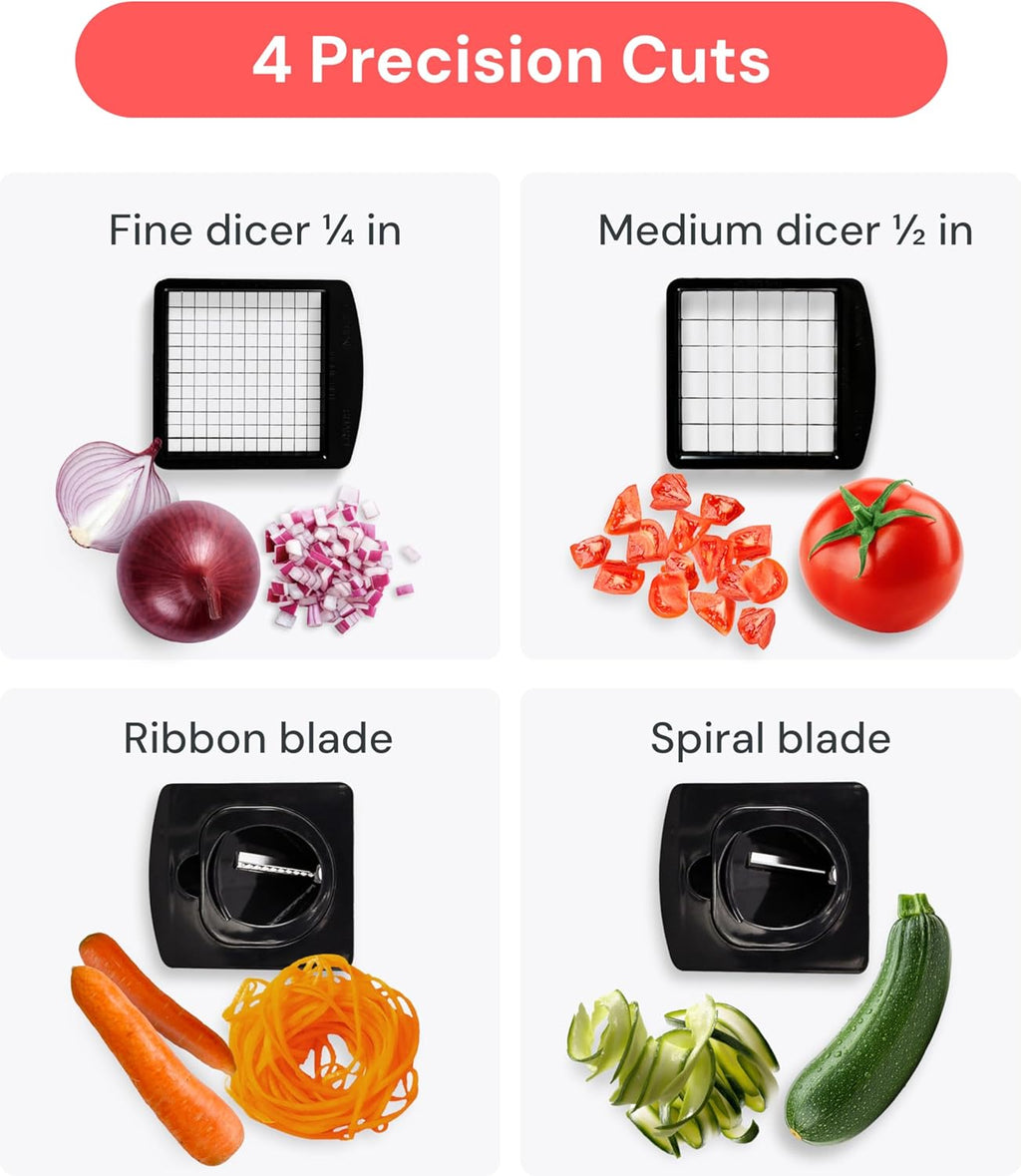 Fullstar Pro Original Vegetable Chopper & Spiralizer, All-in-1 Kitchen Tool