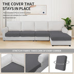 Easy-Going Stretch 4 Pieces Couch Cushion Covers - Image 5