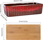 Succulent Pots, 12'' Long Rectangle Planters with Tray, Windowsill Planter
