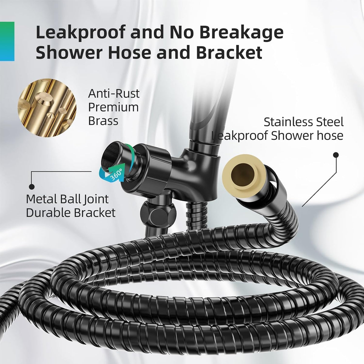 9 Functions High Pressure Handheld Shower Head with Power Wash