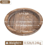 Hanobe Wooden Tray for Coffee Table, Decorative Round Candle Holder Plate