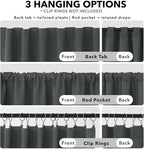 Deconovo Blackout Curtains, Thermal Insulated, W70 x L63 2 Panels, Back Tab - Image 2