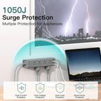 15FT Extension Cord, Power Strip Surge Protector with 12 AC Outlets & 4 USB