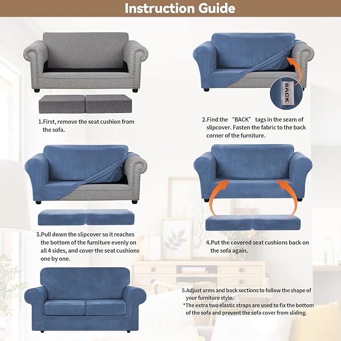 WEERRW Velvet Couch Covers for 2 Cushion Couch Sofa - Image 6