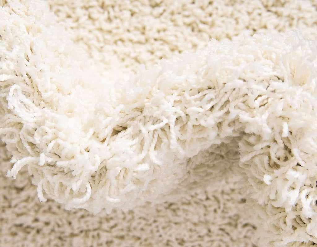 Unique Loom Solid Shag Collection Area Rug (3' 3" x 5' 3" Rectangle, Pure Ivory)
