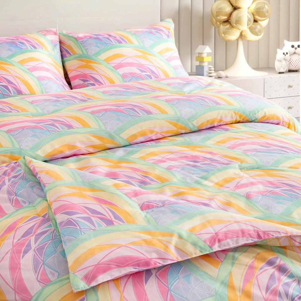 SDY 3PCS Mermaid Comforter, Soft Rainbow Comforter Queen, Bed in A Bag Queen Microfiber Bedding Set for Kids, Toddler, Girls, Boys Includes 1Comforter,2Pillowcases